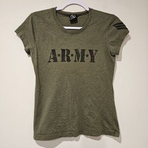 Women's Army Green T-Shirt, Size Small